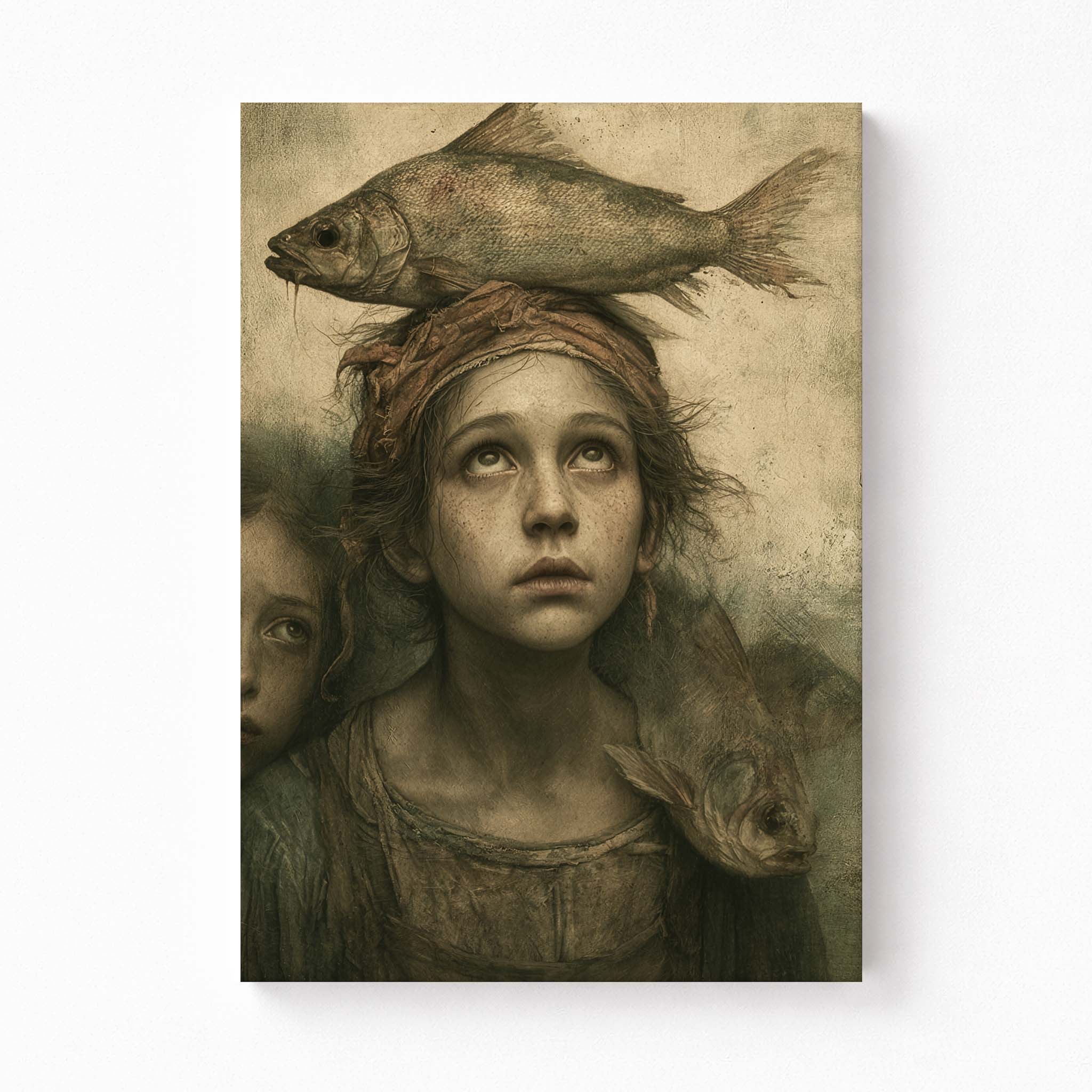 The Burden of the Catch Surreal Vintage Portrait
