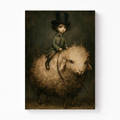 The Boy & The Grand Sheep Whimsical Canvas Art