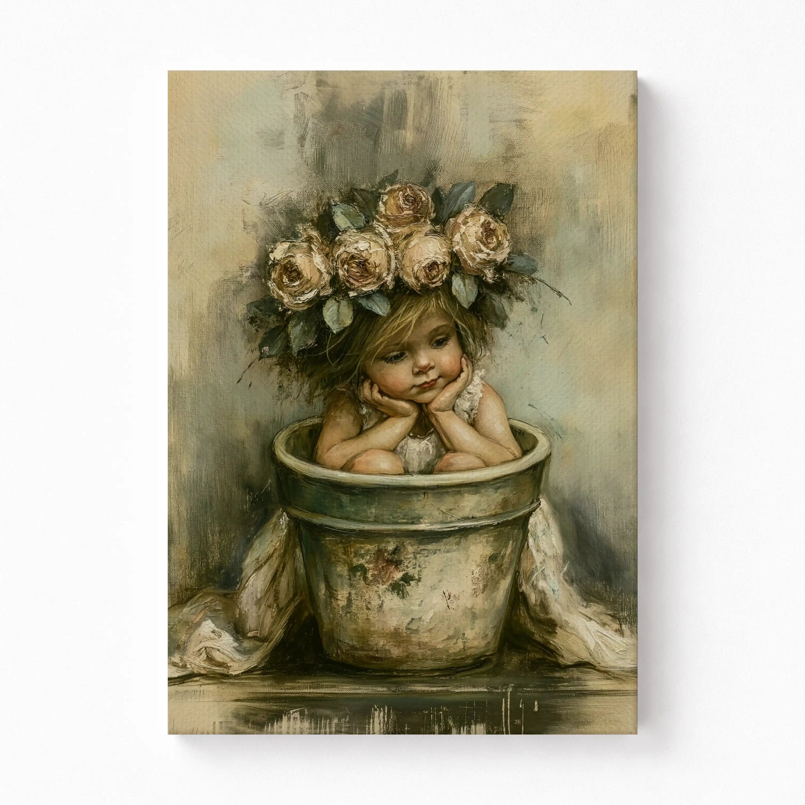 The Rosebud's Daydream Stretched Canvas Wall Art