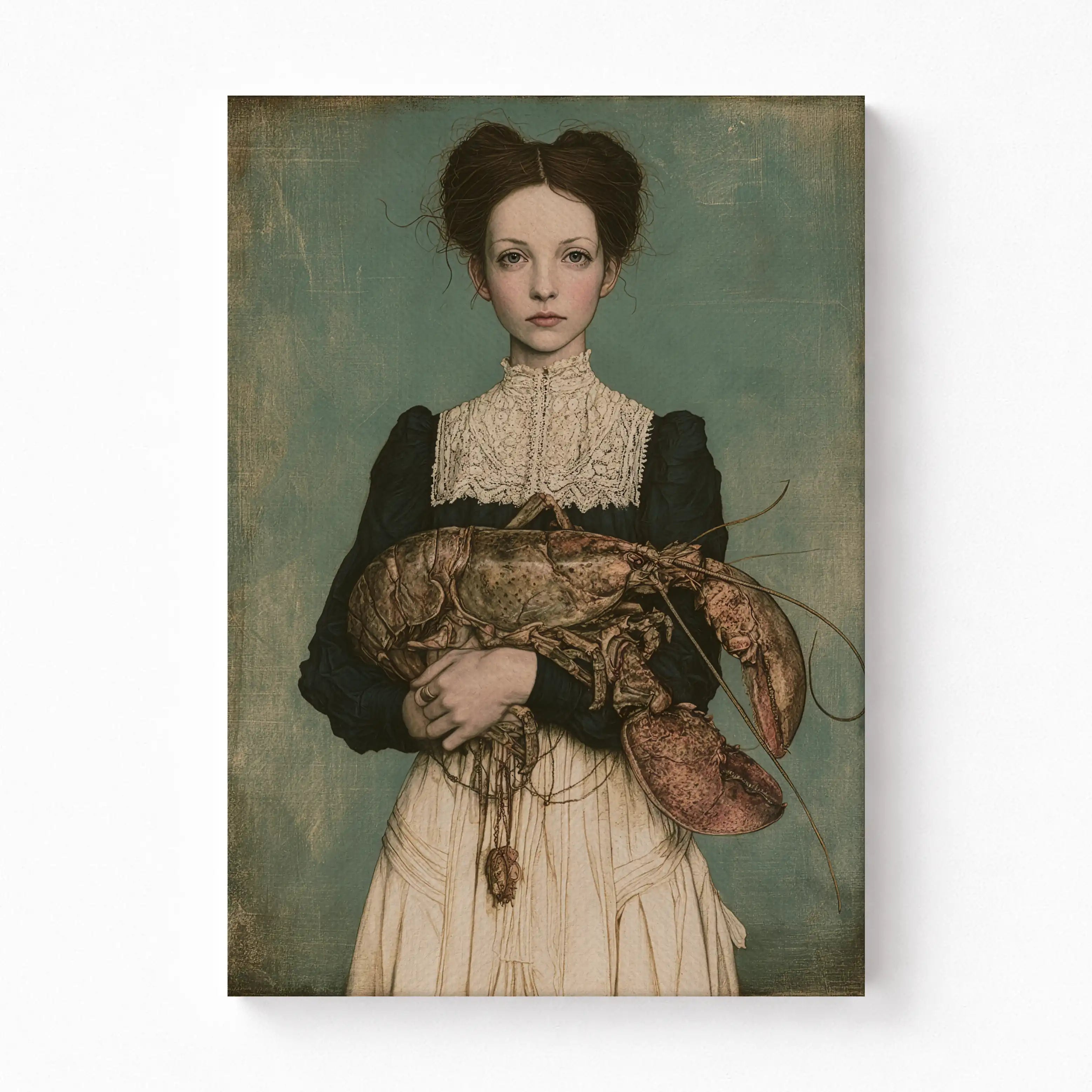 The Lobster's Keeper Stretched Canvas Wall Art
