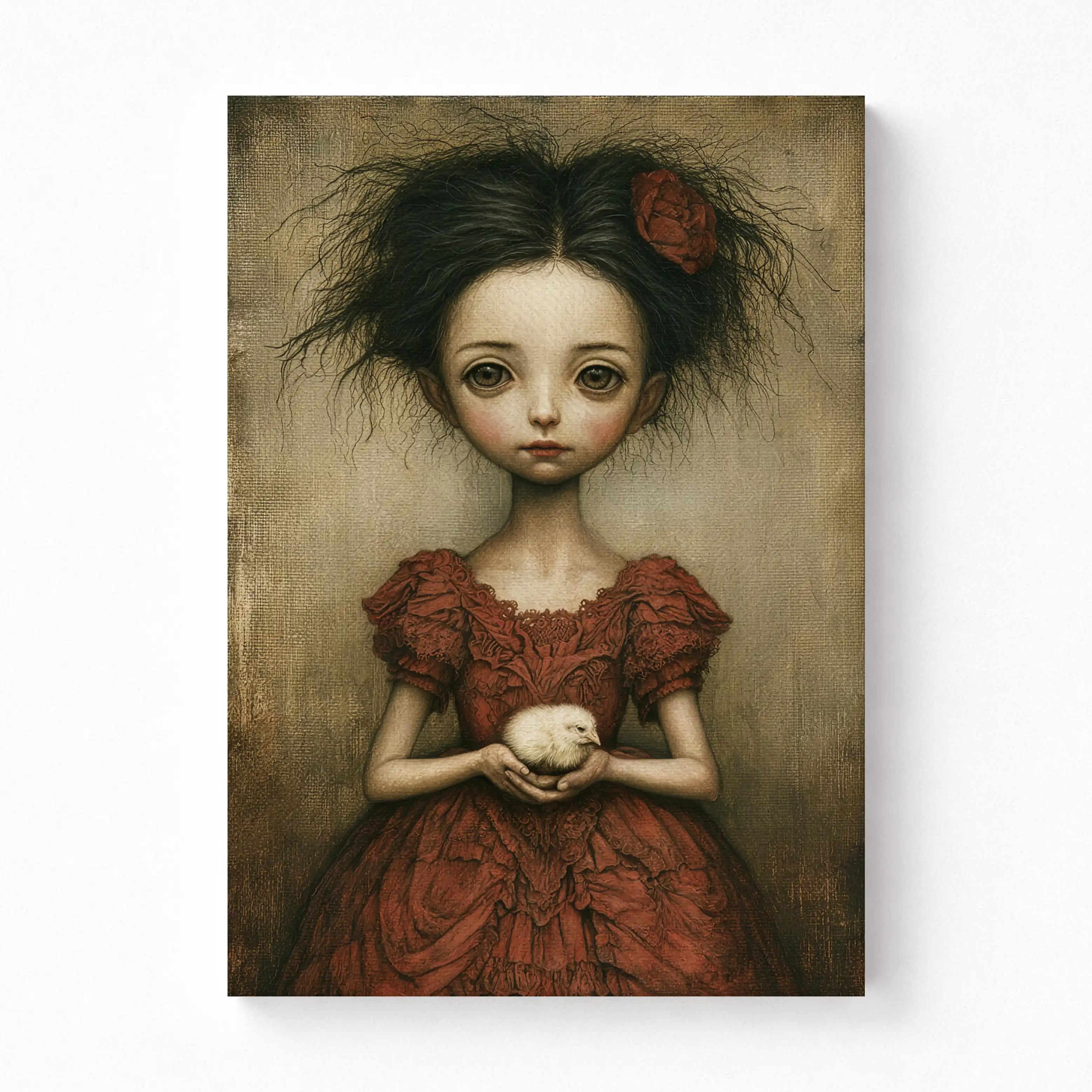 The Innocent Guardian Gothic Girl Canvas Art