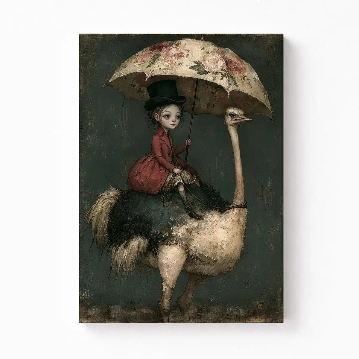 The Ostrich Rider | Pop Surrealism Fine Art Canvas Print