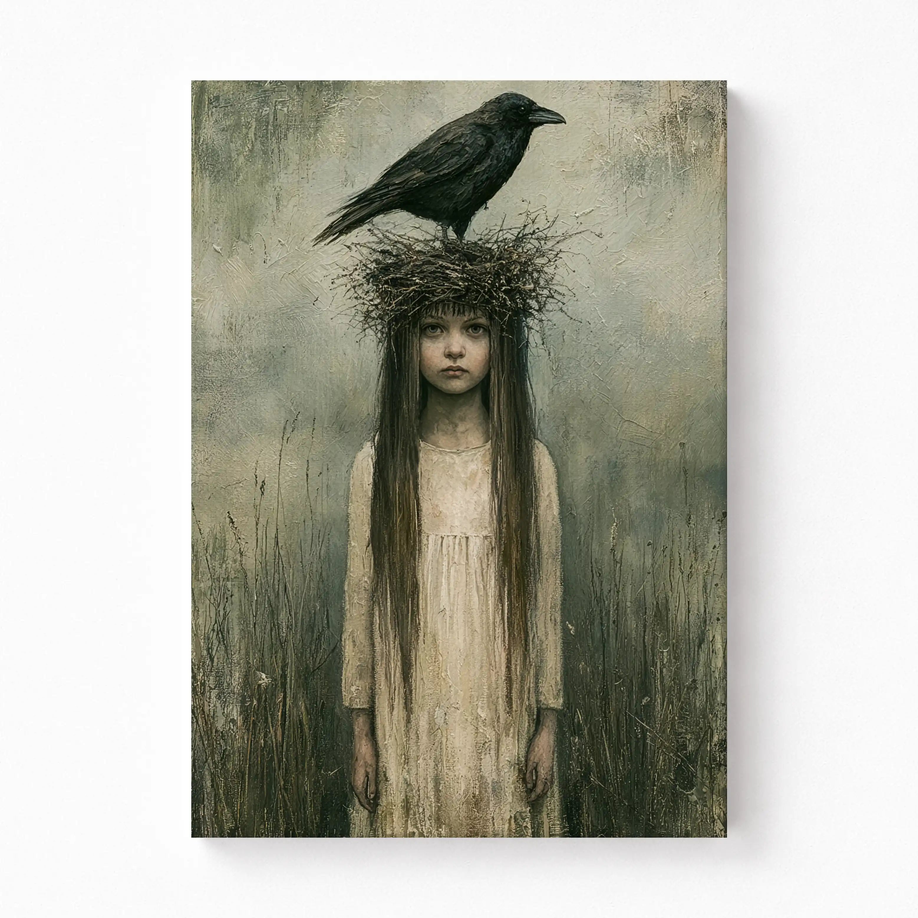 The Raven's Crown Stretched Canvas Wall Art