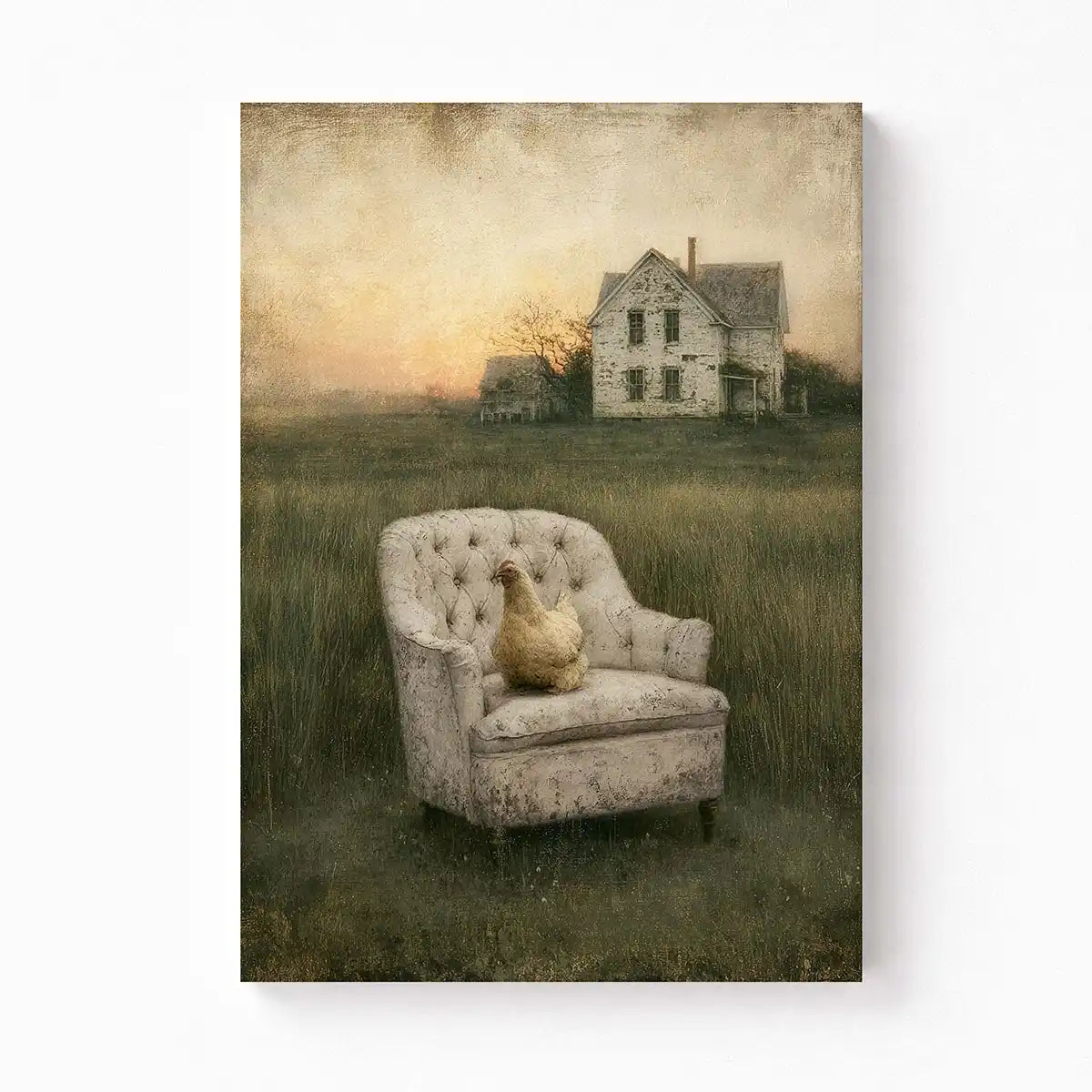 The Matriarch – Surreal Farmhouse Hen Wall Art