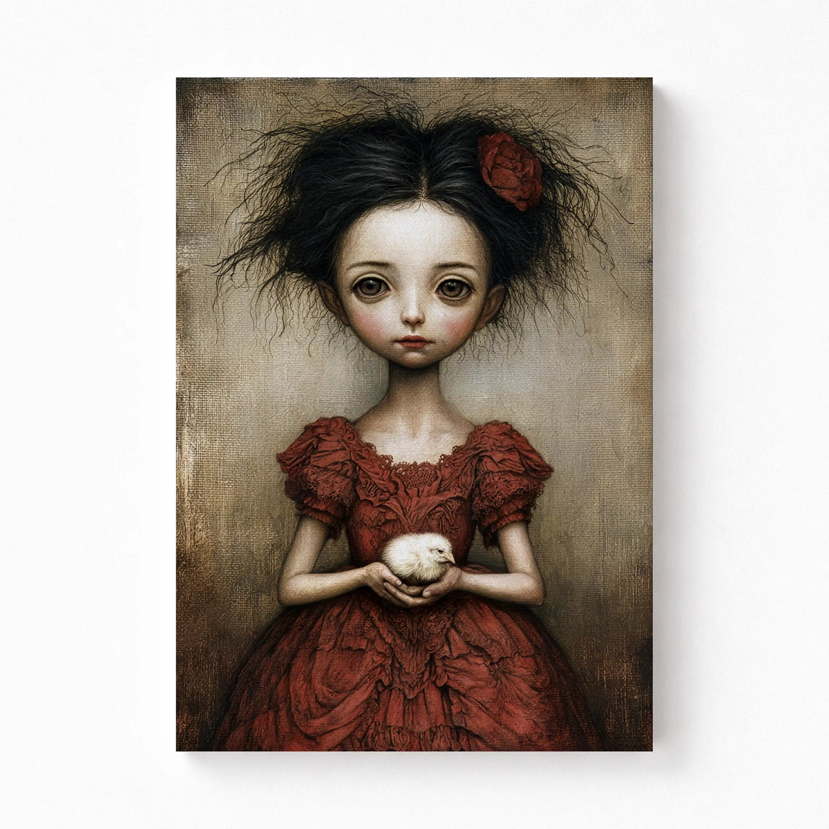The Innocent Guardian Gothic Girl Canvas Art