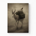 Travelers of the Great Karoo – The Springbok and Bird Canvas Art