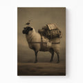 Travelers of the Great Karoo – The Dorper Sheep and Bird Canvas Art 1