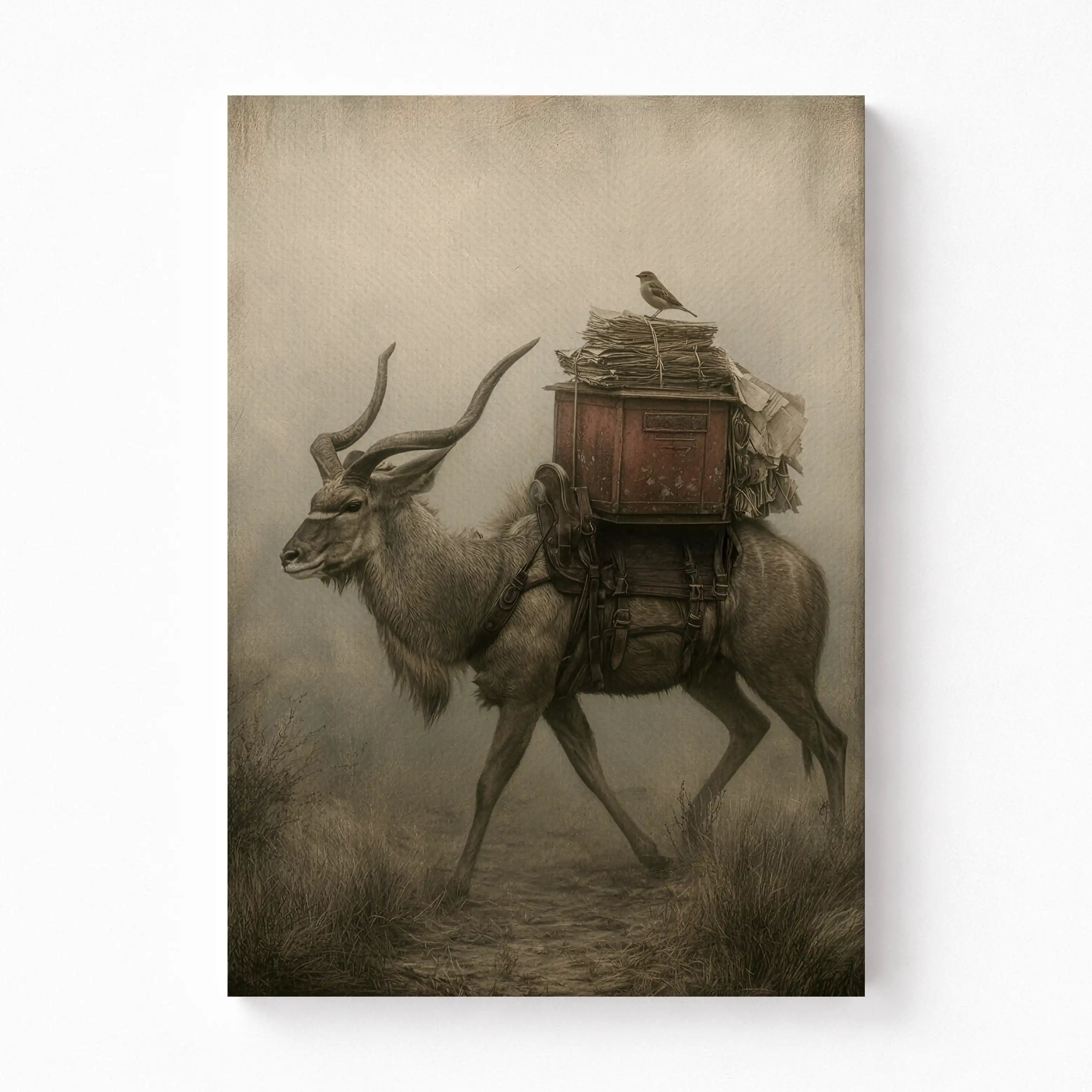 Travelers of the Great Karoo – The Kudu Mail Carrier Canvas Art
