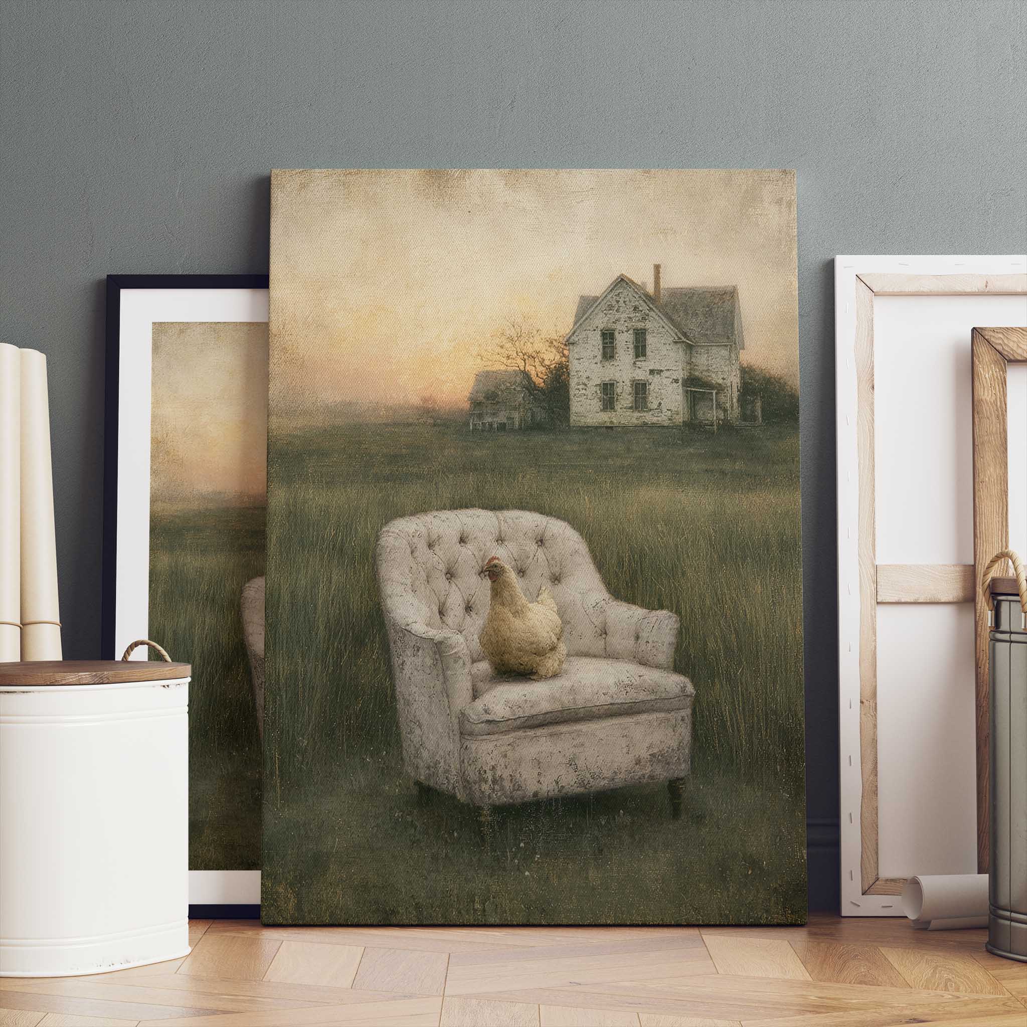 The Matriarch – Surreal Farmhouse Hen Wall Art