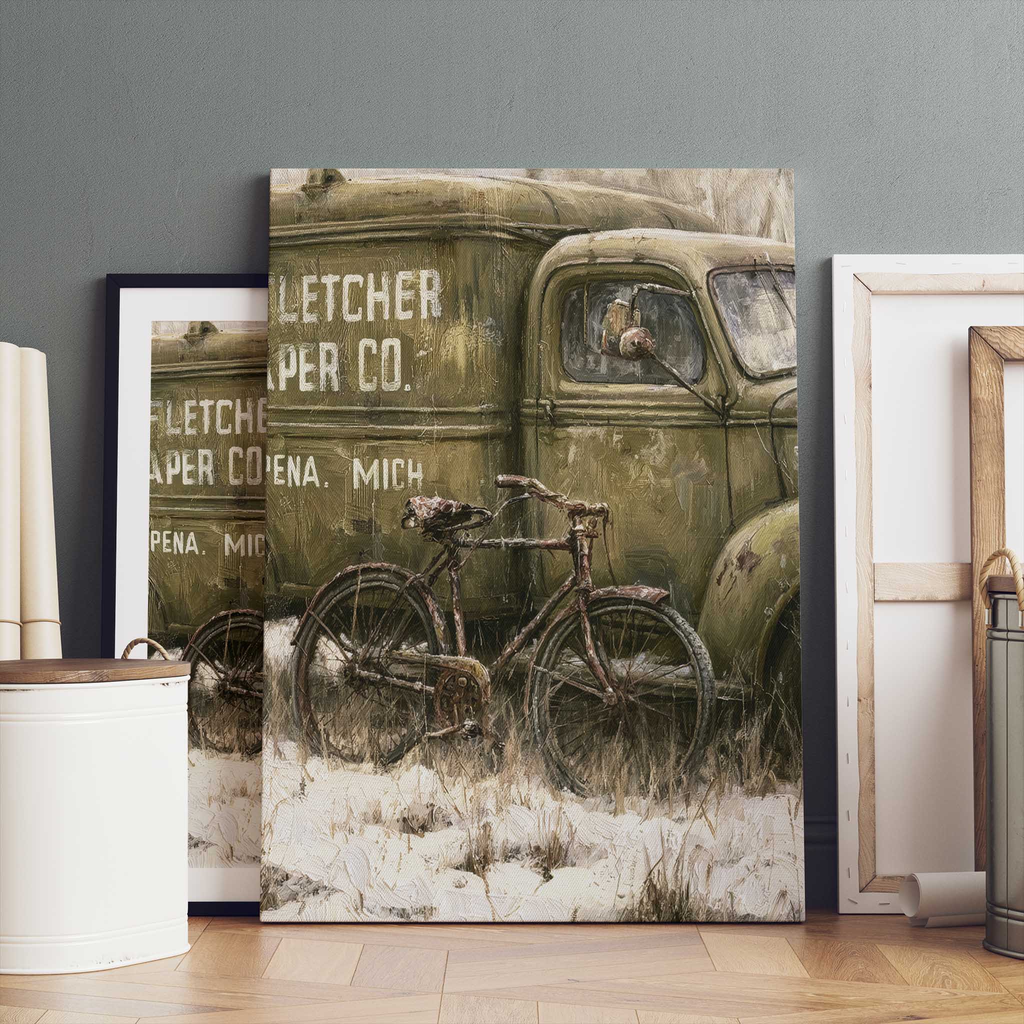 Vintage Fletcher Paper Co. Delivery Truck Art Print