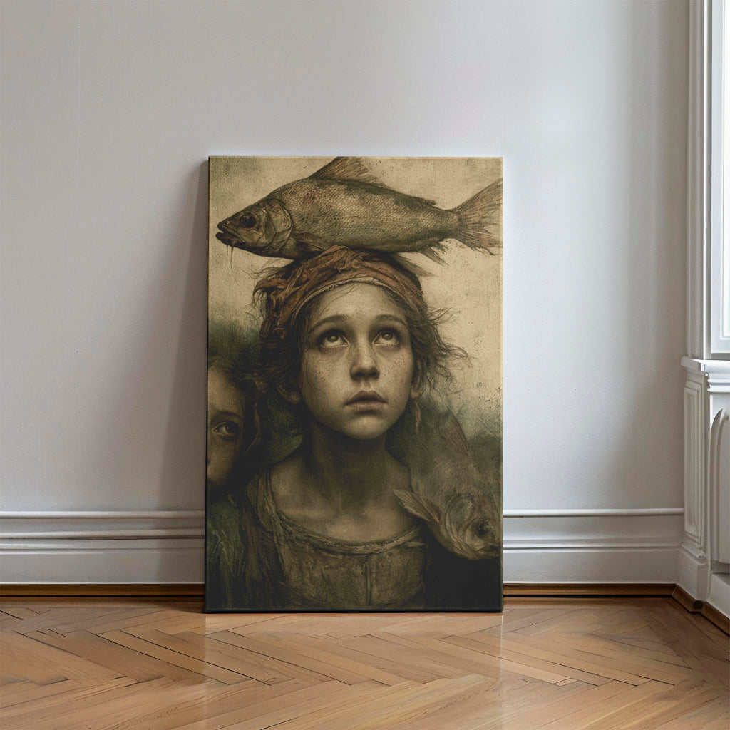 The Burden of the Catch Surreal Vintage Portrait