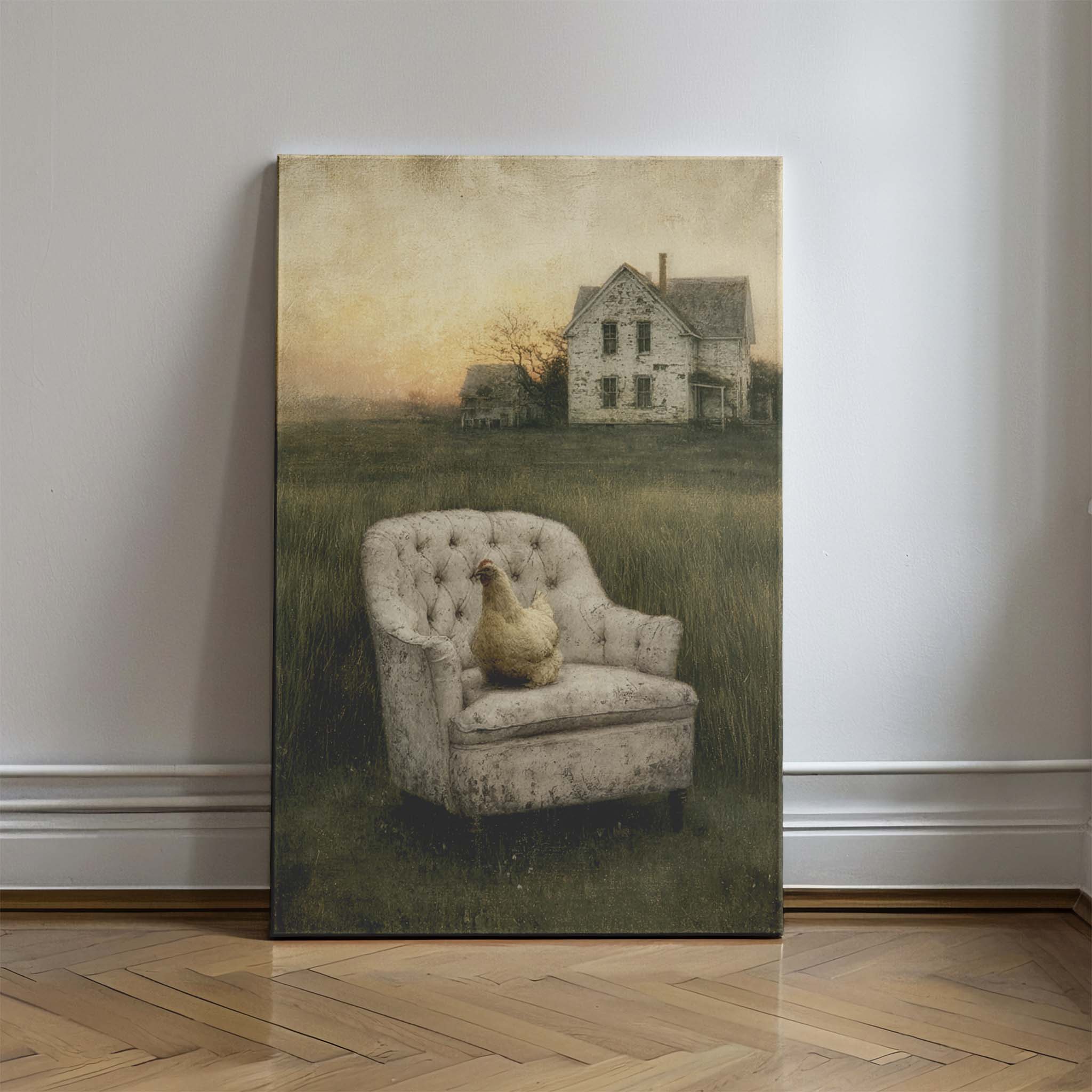 The Matriarch – Surreal Farmhouse Hen Wall Art