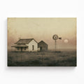 Karoo Windmill Dawn Stretched Canvas Art Print