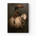 The Crimson Parasol Whimsical Canvas Art